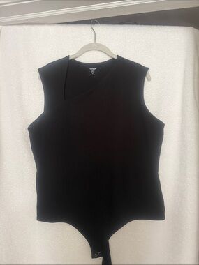 Express Black One-Shoulder asymmetrical Sleeveless Bodysuit